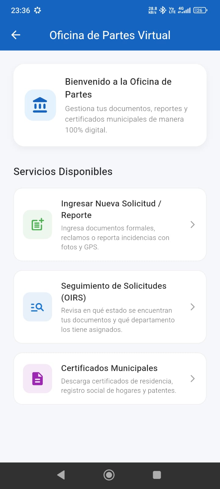 Oficina de Partes Virtual en MIA Municipal